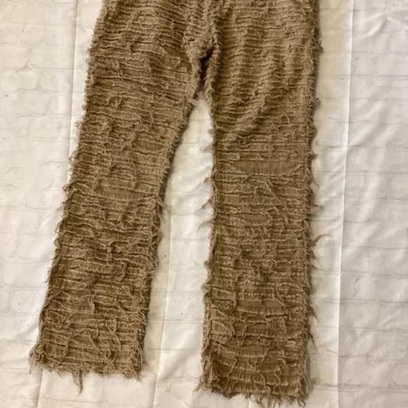 MEN DESIGNED TASSEL  JEANS (Color :Khaki ) - Picture 4 of 4